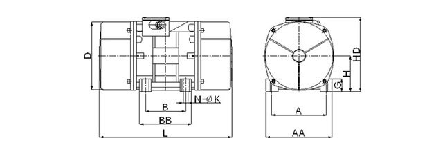 YZU臥式振動電機型號